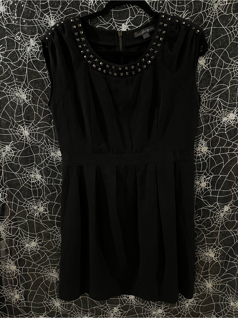 Forever 21 Black Studded Neckline Mini Dress